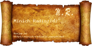 Minich Radiszló névjegykártya